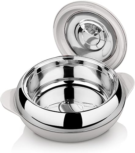Tmvel Crescent Insulated Casserole Hot Pot - Insulated Serving Bowl With Lid - Food Warmer - 3 Pcs Set 2.5 L / 3.5 L / 5 L #TOP4