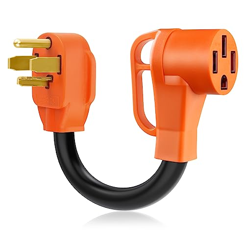 WAWETA NEMA 14-30P to 14-50R EV Charger Compatible with Tesla, 30 Amp Dryer Plug to 50 Amp EV Conversion Adapter for Level 2 Charging ETL Listed