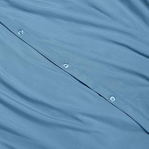 Image of Nestl Blue Heaven Duvet Cover Full Size - Soft Full Size Duvet Cover Set, 5 Piece Double Brushed Duvet Cover with Button Closure, 1 Full Duvet Cover 80x90 inches, 2 Pillow Shams, and 2 Pillowcases