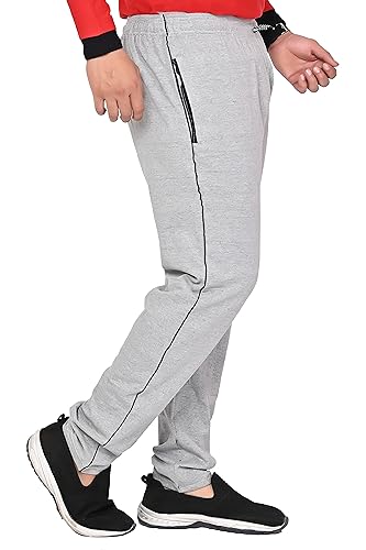 Image of SK Wardrobe Men's Solid Cotton Track Pant | Full Elastic Waistband | Regular Fit Casual Lower for Gym, Home, Lounge Full Length Solid Bottom Wear for Men