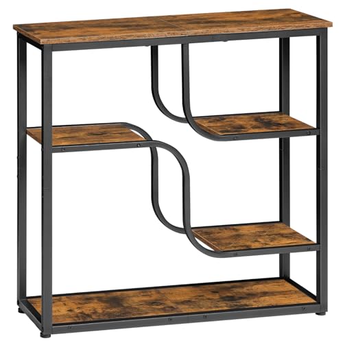 HOOBRO 29.5" Console Table, 5-Tier Sofa Table, Behind Couch Table