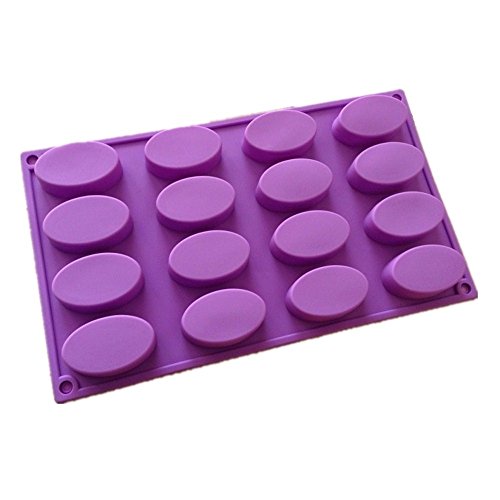 Allforhome 16 Small Oval Flexible Silicone Soap Diy Mold Chocolate Mould Soap Making Mold Craft Art Cake Decorating Handmade Soap Cake Mould Travel Guest Soap Sample Soap Bars Mold Ice Cube Ice Mold #TOP4