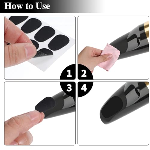Heclia Alto Saxophone Mouthpiece Pads 80 PCS 0.8 mm Saxophone and Clarinet Mouthpiece Cushion Sticky Mouthpieces Patches for Beginners Musicians Oval Sillicone Sax Mouthpieces Accessories
