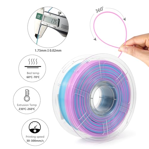 Image of 3D Printer PETG Filament Translucent Blue Purple for Bambu Lab AMS,AMS Lite | High toughness is suitable for functional parts;prevents nozzle clogging and air bubbles1.75mm is suitable for Bambu printers