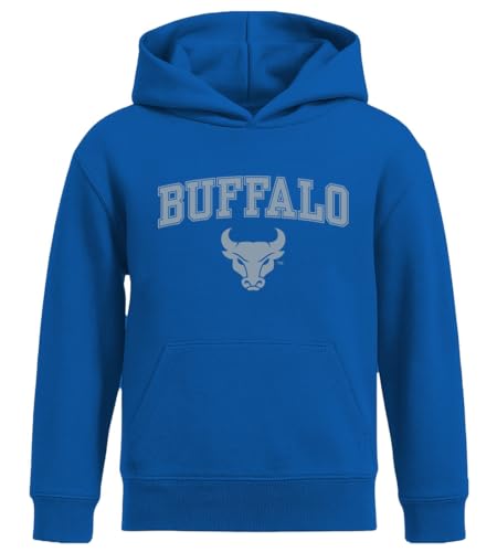 Venley NCAA Officially Licensed Apparel University at Buffalo UB Bulls Logo Youth Hoodie Buffalo04HK Blue Large