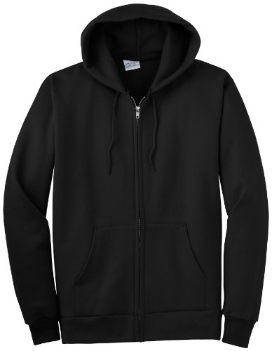 Ann Arbor T-shirt Co. P&C Extra Tall Full Zip Heavy Blend Fleece Hooded Sweatshirt - Hoody/Hoodie-Black-X-Large Tall (XLT)