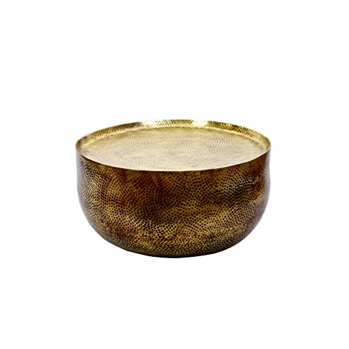 Moroccan Brass Antique Hammered Coffee Table Modern Contemporary Round Metal Handmade #TOP20