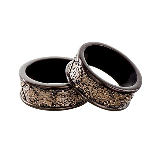 Creative Scents Dublin Napkin Rings Set Of 6 - Elegant Dining Table Decor Napkin Holder Rings - Rustic Table Setting Decorations For Thanksgiving, Fall, Holiday Dinner (Coffee Brown) #TOP2