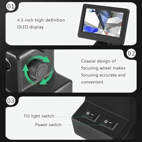 Microscope numérique LCD 50x-1000x avec éclairage LED pour contrôle précis de diamant - 8