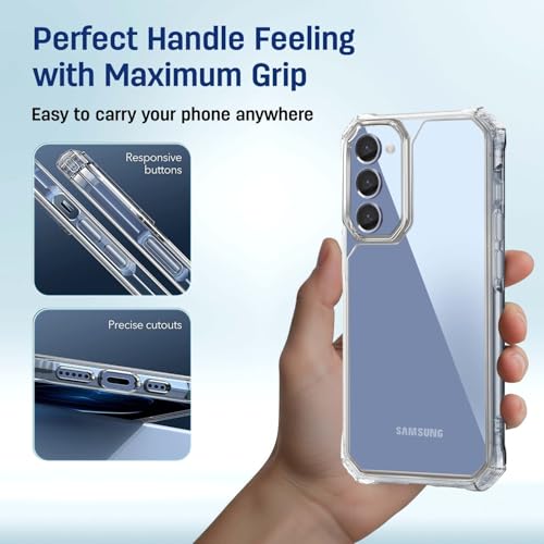 Image of AIBEX Ultra Strong Transparent Back Cover for Samsung Galaxy S23 | Crystal Clear Hard Case | Shockproof Military-Grade Drop Protection | Anti-Yellowing TPU Bumper | Scratch-Resistant PC Back
