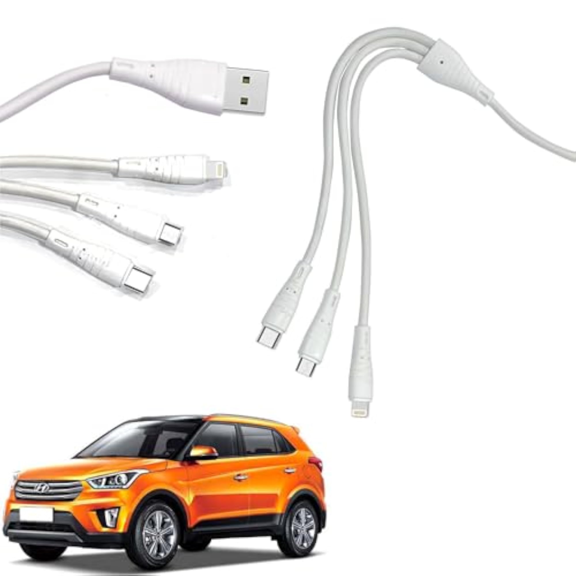 3 in 1 Fast Charging Cable for Micro USB, iPhone & Type C