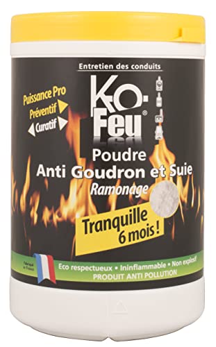 KO Feu - Poudre Anti Goudron et Suie - Ramonage Catalytique - Chimique - Professionnel - 1000 cc