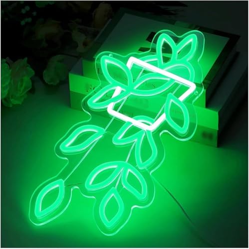 Panneau néon pot de fleurs LED dimmable pour décoration murale