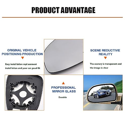 Rétroviseur chauffant Audi A4 2000-2008 : verre de remplacement B-Right - 7
