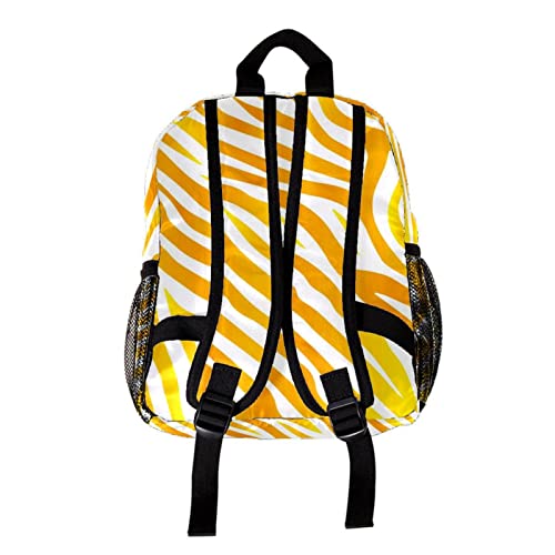 Sac à dos pour garçons et filles imprimé zèbre jaune de 30 cm