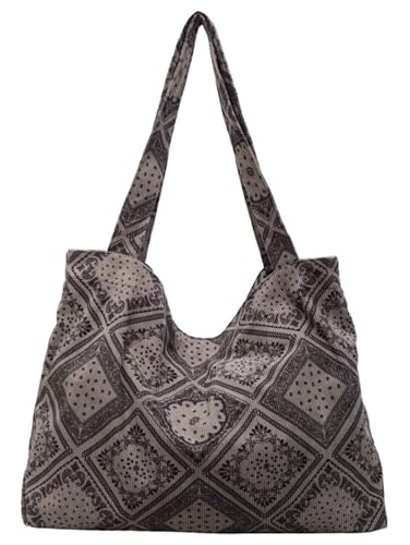 Image of 2026 Corduroy Tote Bag with Zipper Large Casual Handbags Shoulder Purse for Women