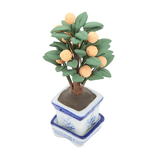 LckCryspho 112スケールドールハウス用鉢植えオレンジの木 ? ミニチュア植物 装飾品 写真小道具 安全素材