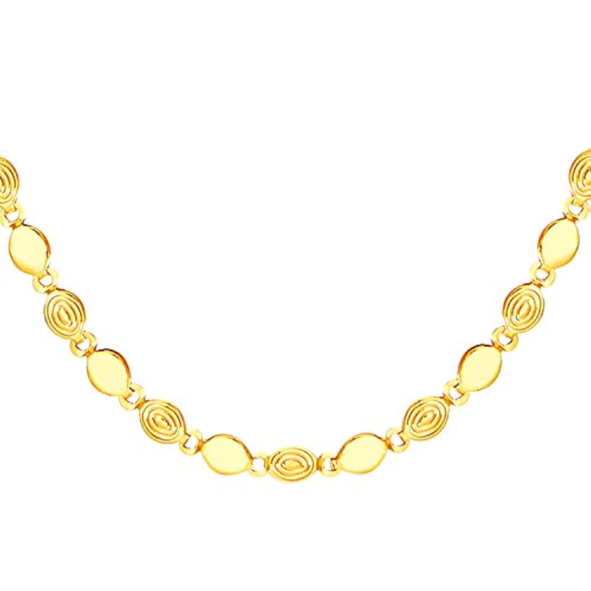24K Gold Plated Link Necklace Combo Gift Pack of 2
