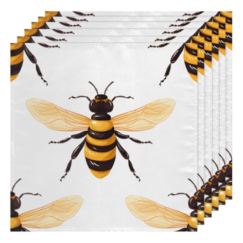 Servilletas de Tela Bee Print Set 6 50.5x50.5 cm Multicolor miniatura 1