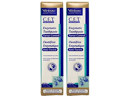 Virbac C.E.T. Toothpaste - Enzymatic Tartar Control, Beef Flavor, 70 g - (2 Pack)
