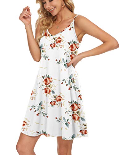 Image of MISFAY Women's Spaghetti Strap Beach Cover Up Dress with Pockets