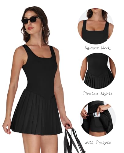 Image of NIASHOT Athletic Dress for Women with Shorts Sleeveless Womens Golf Dress
