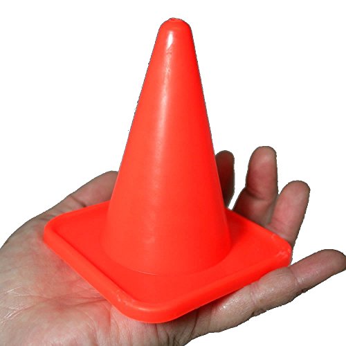 Bluedot Trading 4” Orange Traffic Cones Mini Plastic Sports Cones for Agility Training, RC Racing,...