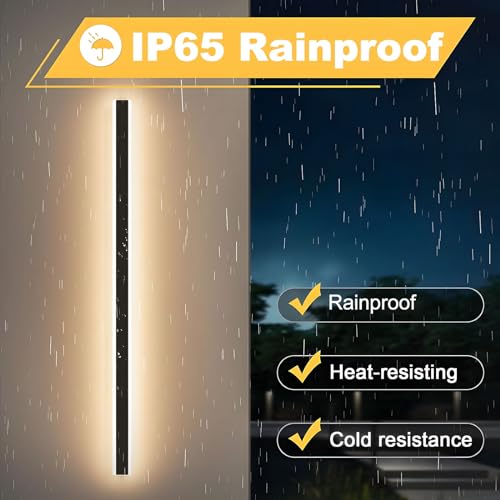 Outdoor Modern Wall Light 60CM, 18W 1100LM Long Strip Wall Sconce with 3000K Warm White Light - Image 4
