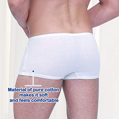 YAUOLIVE Men's for Disposable Panties Boxer Shorts Disposabl Cotton Underwear 3 Pack Small(26.5"-30.5")2