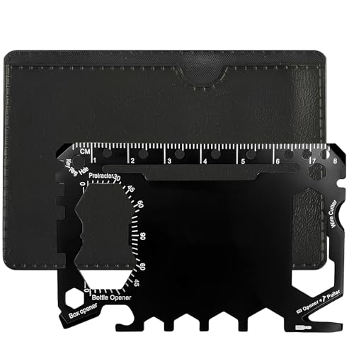 Kartengröße Multi Tool Wallet Set, 46 in 1 Pocket Kit, Edelstahl, Perfekt für Weihnachtsgeschenke, Schwarz