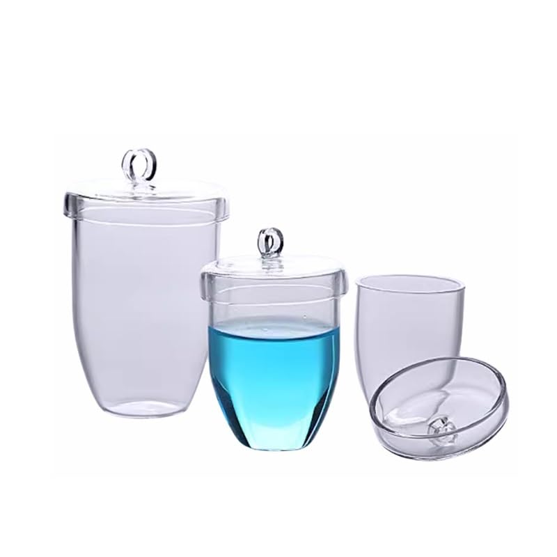 Crogiolo di quarzo 25ML 30ML 50ML 100ML 150ML - Crogiolo di vetro trasparente resistente agli acidi e agli alcali con coperchio(150ml)