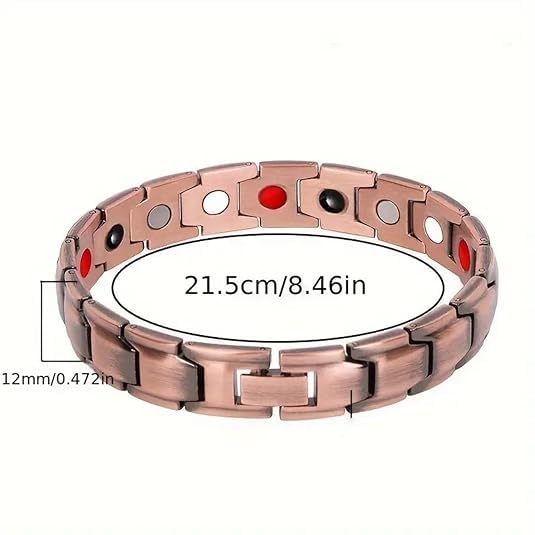 Image of Copper Magnetic Bracelet for Men - Stylish & Adjustable Pure Copper Therapy Bracelet with Sizing Tool