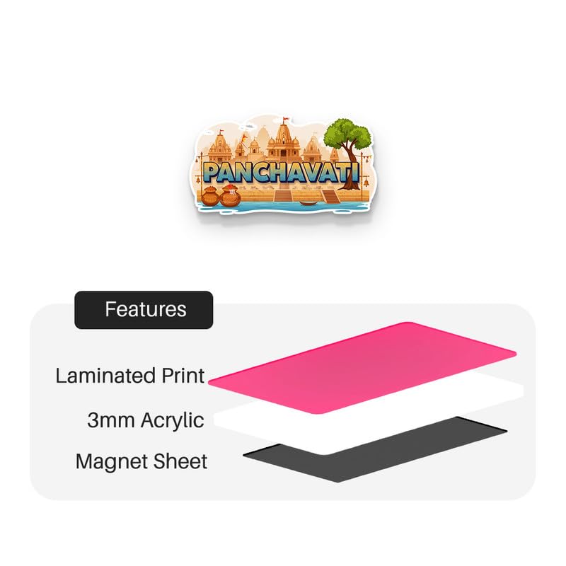 Image of Panchvati Fridge Magnets, Glossy Finish, Stylish Magnet for Fridge, Wardrobe & Metal Surfaces