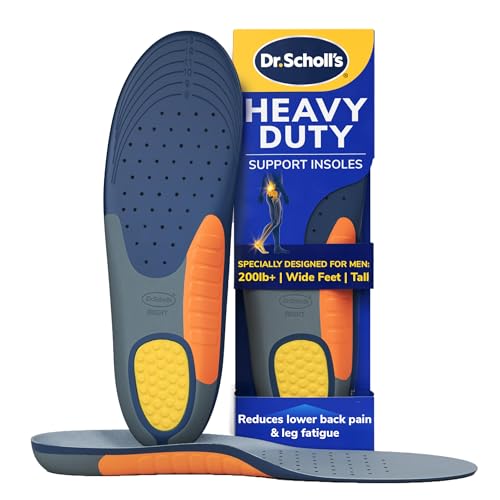 Dr. Scholl's Heavy Duty Support Insole Orthotics, Big & Tall, 200lbs+, Wide Feet, Shock Absorbing,...