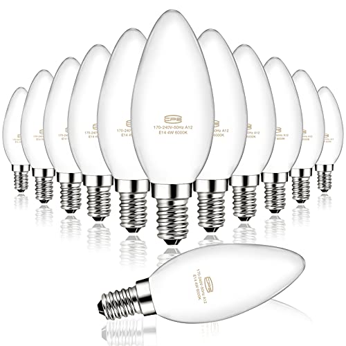 CP3 LED-Kandelaber-Leuchtmittel, 4 W, E14-Sockel, Tageslichtweiß, 6000 K, 12 Stück Cover