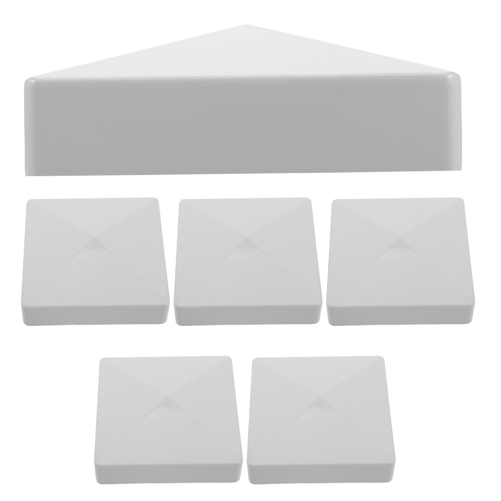 Capuchons de poteaux PVC gris 105x105 mm lot de 6 cache-poteaux de clôture extérieure