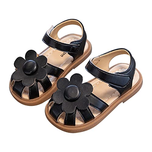 Infant Baby Girls Sandals Summer Outdoor Casual Beach Shoes with Flower Anti Slip Rubber Sole Newborn First Walking Shoes