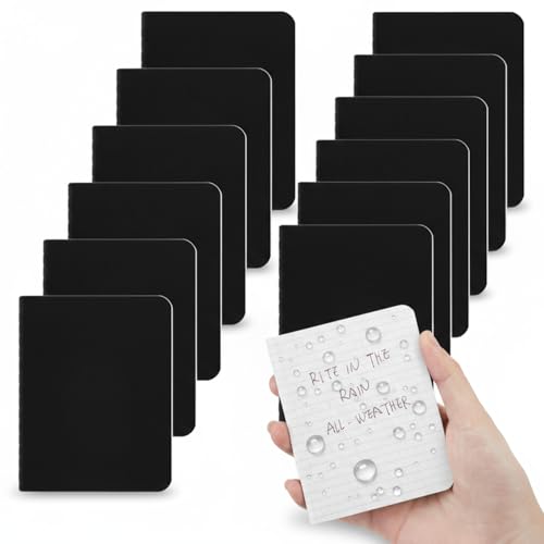 Carnets de poche imperméables Qeeenar lot de 12 blocs-notes de terrain 8x10 cm