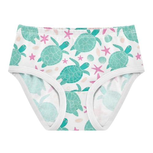Wusikd Green Sea Turtle Girls' Underwear Cotton Pink Starfish Girls Briefs Soft Toddler Underwear 2T