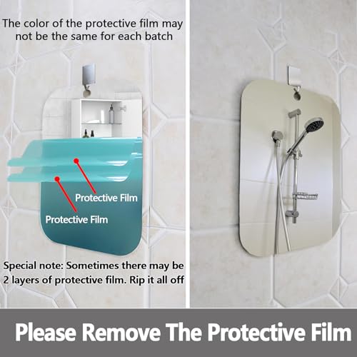 Unbreakabl Miro Shower Mirror Fogless For Shaving, Medium 8 In X 6 In Mirror For Wall Hanging, Frameless Portable Travel Camping Mirrors Shatterproof Handheld Locker Shave Mirror Makeup Plastic Anti Fog Free Bathroom thumb #1