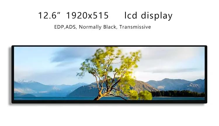 Image of Youritech NV126B5M-N42 12.6 inch Monitor with 60Hz Refresh Rate, 30 ms Response time, 400 nits Brightness, (1920X515)RGB Resolution, 30-Pin eDP Interface, Anti-glare (Black color)