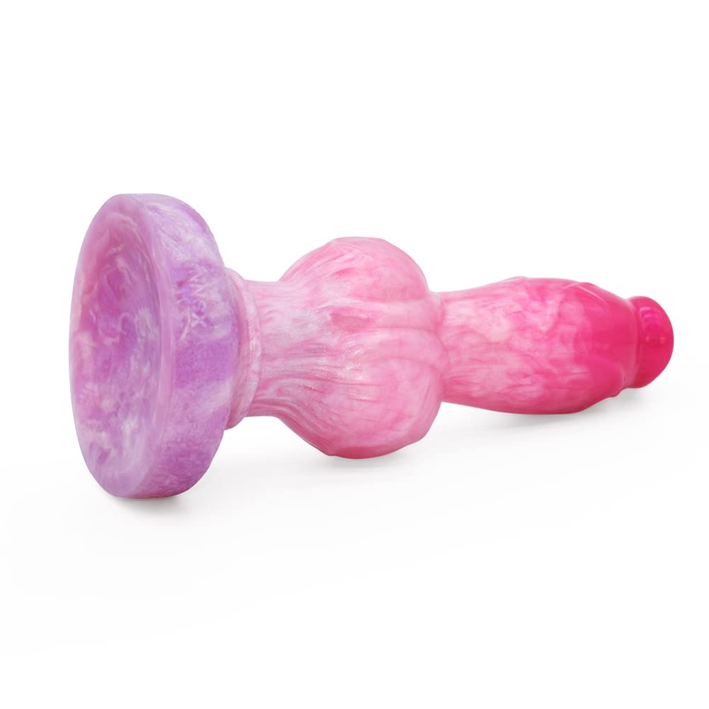 Silicone Wolf Dildo with Knot, Thick Anal Dildo Strong Suction Cup, Anal Sex Toy Plug, Fantasy G Spot Dragon Penis Adult Sex Toy for Women