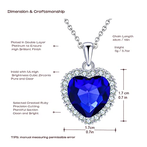 VONSSY Collana di pietre preziose con ciondolo a