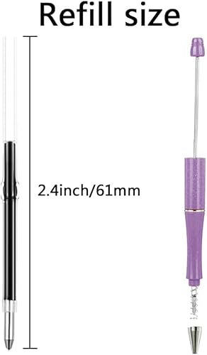 Miniatura 2 de 100 bolígrafos de tinta negra para bolígrafo de cuentas de plástico, repuestos a granel, bolígrafos de cuentas (100 recambios)