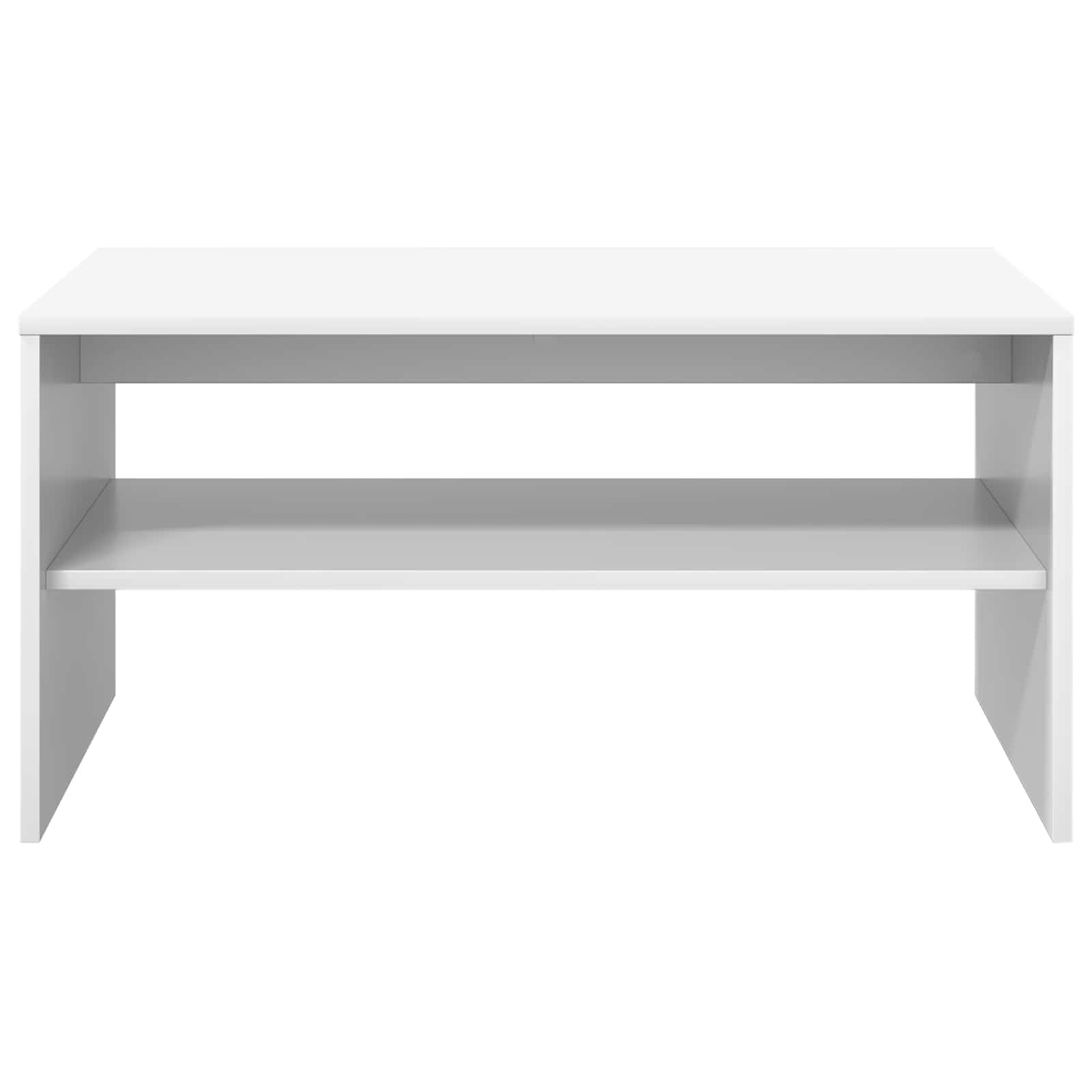 vidaXL Couchtisch Weiß 80 x 50 x 40 cm Holzwerkstoff, Stylischer Couchtisch für Wohnzimmer, rechteckig und robust, aus Holz, vielseitiges Wohnaccessoire