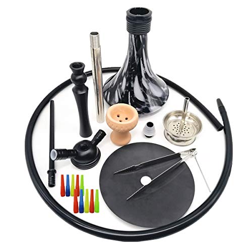 TOSHIN Shisha Wasserpfeife Set ca. 63cm Nargile Hookah mit Zubehör inkl. Silikonschlauch, Tabakkopf, Kohlezange und… – Bild 7