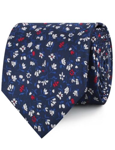 Image of OTAA Floral Necktie Casual Ties for Men - Perfect Neck Tie for Groomsmen Wedding Ties or Formal Occasions
