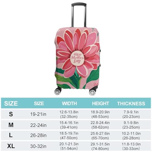 Happy Mother Day Luggage Cover, Elastic Luggage Protector Fits 19-32in Suitcases, Washable & Anti-Scratch Suitcase Cover for Men Women S2