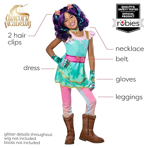 Disfraz Infantil Unicorn Academy Ava para Niñas, Talla M miniatura 2