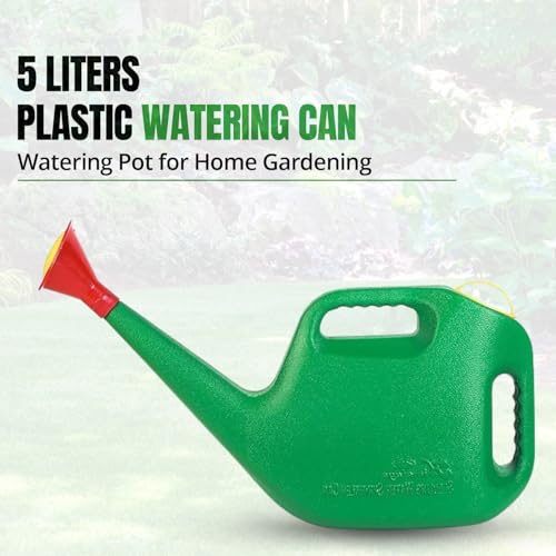 Klassic Watering Can (5L) | Plastic Green Water Can with Sprayer for Plants/Garden | Indoor Outdoor Watering Shower Can | Sprinkler for Plants | Watering Hand Bottles for Garden | Water Spray Can (Image - 6)